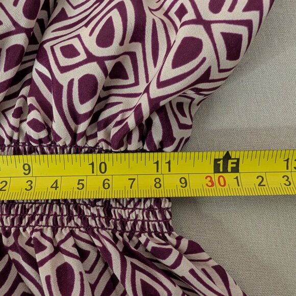 Vintage Style Boho Purple Geometric Print Long Maxi Dress Festival Summer Medium - Picture 10 of 12